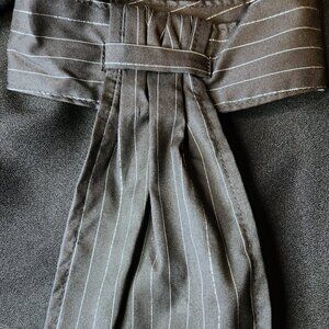 STOCK TIE for Equestrians Pre-Tied BLACK with SILVER LINES OSFA New by ORNAMENTS